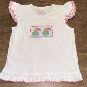 Shrimp & Grits Kids Smocked Frogs Cotton Polyester Sleeveless Top